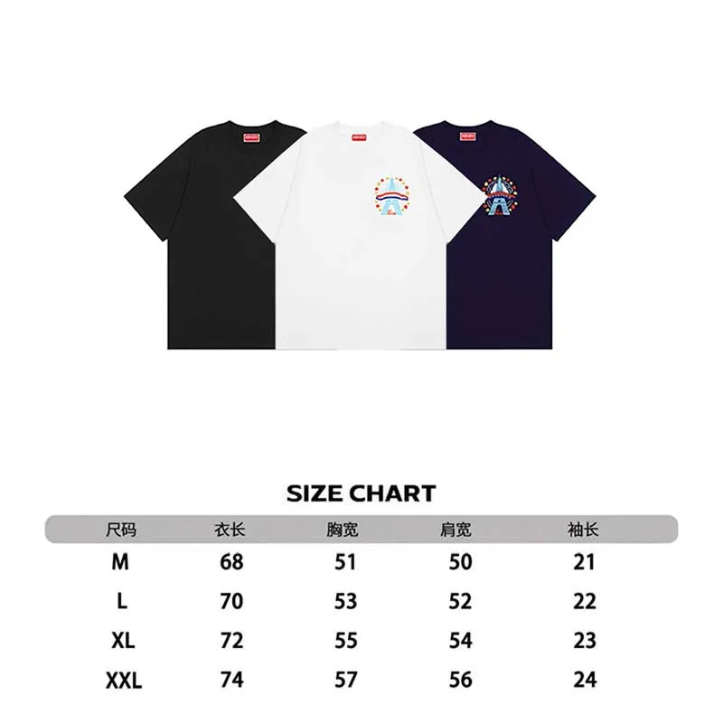 KENZO 24 New Year Limited Tokyo Tower LOGOT Shirt Color: Tibetan Blue White Black Size: M L XL XXL Three Standards Style Number: K 89